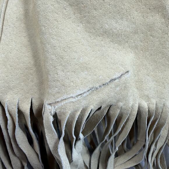 BB Dakota Camel Fringe Leather Jacket - Picture 11 of 14